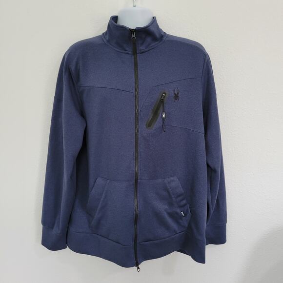 Spyder Active Men's Navy Blue Zip Up Jacket ProW-B Size XL - Picture 1 of 9